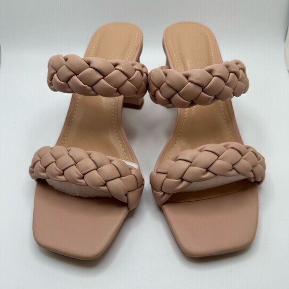 CUSHIONAIRE Technology Women's Iris braided Heel Sandal +Memory Foam 6 BLUSH - Picture 2 of 7